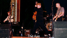 Axe on stage.