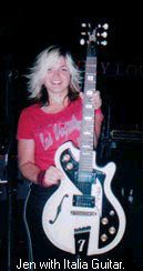 Jen of The Dents with her Italia Guitar.