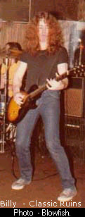 Billy on stage with Classic Ruins. 1981 ?