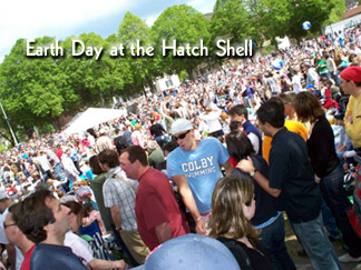 Crowd at the Earth Day at the Hatch Shell...Save the planet from THIS!!